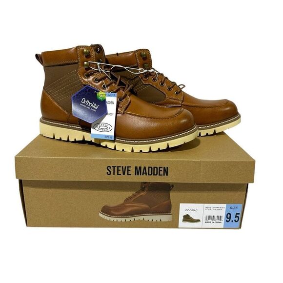 Steve Madden Men's Bleeker Boot Color Cognac Size 9.5 - Picture 10 of 15